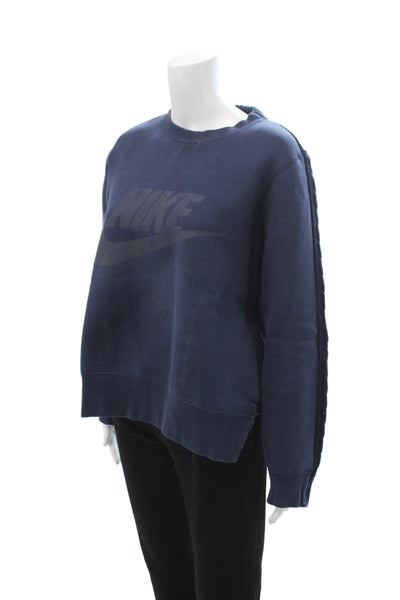 Nike Unisex Dark Blue Graphic Pullover Sweatshirt Crew Neck Long Sleeve Size L