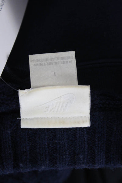 Nike Unisex Dark Blue Graphic Pullover Sweatshirt Crew Neck Long Sleeve Size L