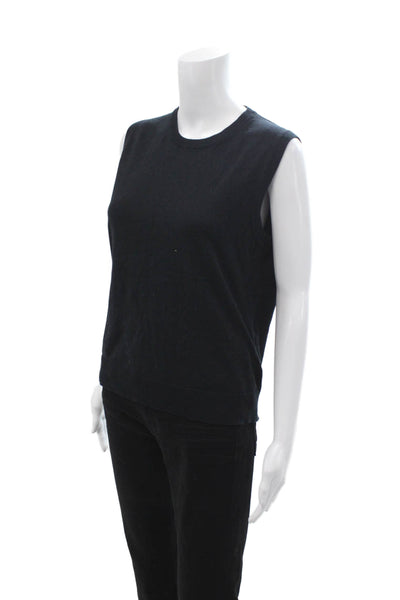 J Crew Mens Sleeveless Crew Neck Black Top Size L