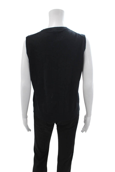 J Crew Mens Sleeveless Crew Neck Black Top Size L