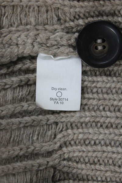 J Crew Unisex Beige Striped V-Neck Cardigan Button Closure Size L