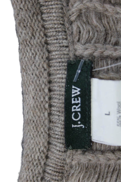 J Crew Unisex Beige Striped V-Neck Cardigan Button Closure Size L