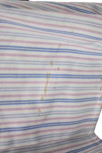 Giorgio Valentini Mens Point Collar Striped Cotton Dress Shirt Size XL