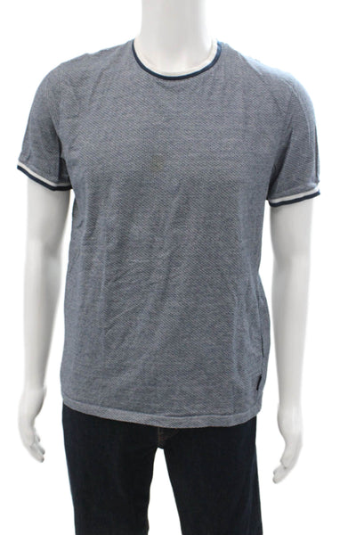 Ted Baker London Mens Geometric Crew Short Sleeve T-Shirt Blue Size 3