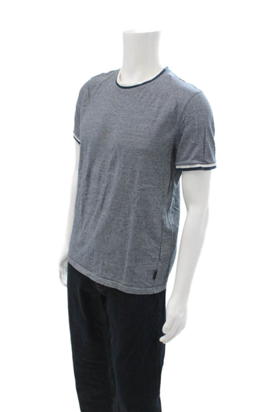 Ted Baker London Mens Geometric Crew Short Sleeve T-Shirt Blue Size 3