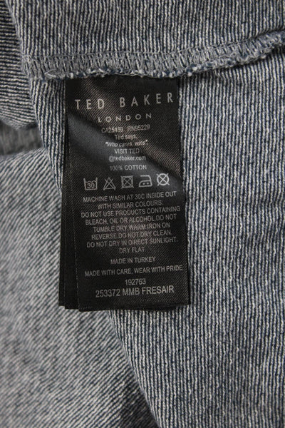 Ted Baker London Mens Geometric Crew Short Sleeve T-Shirt Blue Size 3