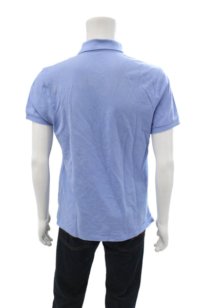 J Crew Mens Classic Light Blue Collared Short Sleeve Cotton Polo Size M