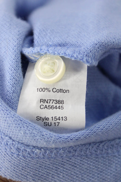 J Crew Mens Classic Light Blue Collared Short Sleeve Cotton Polo Size M