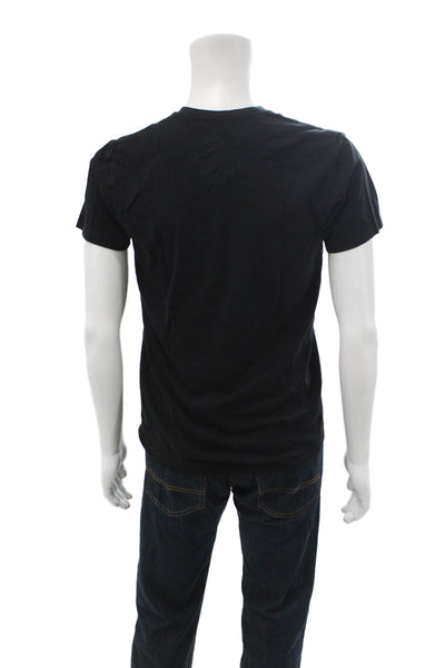Polo Ralph Lauren Mens Black V-Neck Cotton T-Shirt Short Sleeve Designer Size M
