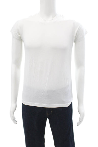 Something Navy Unisex T-Shirt White Crew Neck Short Sleeve Size XS