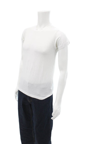 Something Navy Unisex T-Shirt White Crew Neck Short Sleeve Size XS