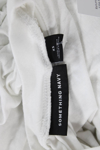 Something Navy Unisex T-Shirt White Crew Neck Short Sleeve Size XS
