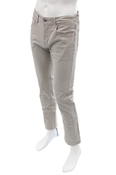 AG Adriano Goldschmied Mens Chino Khaki Pants Beige Button Closure Size 30