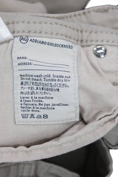 AG Adriano Goldschmied Mens Chino Khaki Pants Beige Button Closure Size 30
