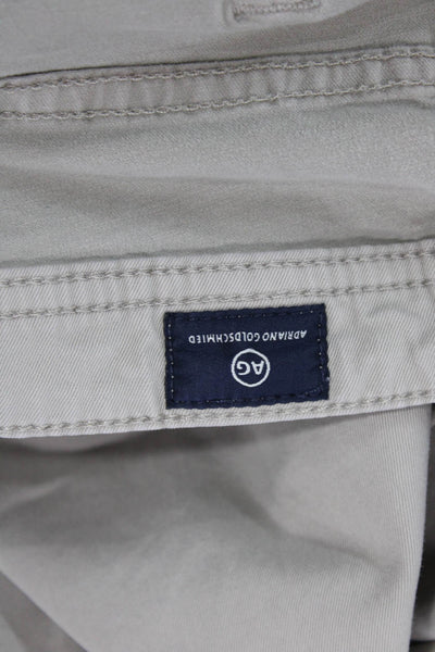 AG Adriano Goldschmied Mens Chino Khaki Pants Beige Button Closure Size 30