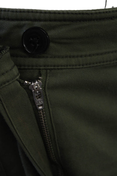 Derek Lam 10 Crosby Women Cropped Cargo Ankle Pants Green Cotton Blend Size 30