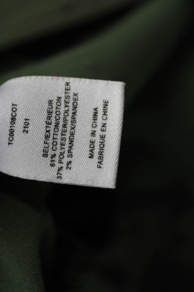 Derek Lam 10 Crosby Women Cropped Cargo Ankle Pants Green Cotton Blend Size 30