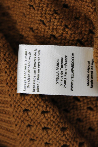 Stella Pardo Unisex Brown Cotton Bohemian Pullover Roundneck ShortSleeve Size M