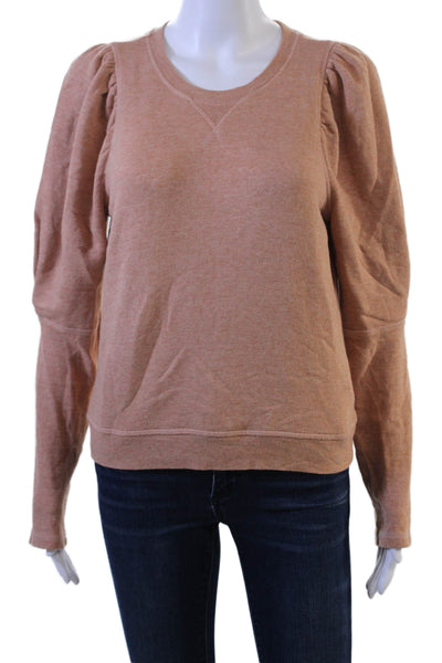Ulla Johnson Womens Pullover Sweatshirt Crew Neck Long Sleeve Tan Size S