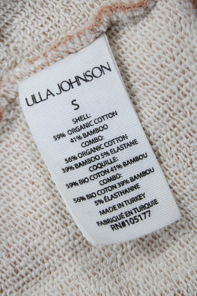 Ulla Johnson Womens Pullover Sweatshirt Crew Neck Long Sleeve Tan Size S