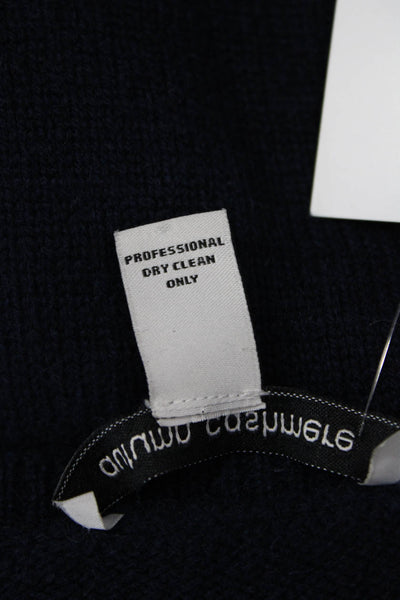 Autumn Cashmere Unisex Pullover Dark Blue Nylon Crewneck Size M