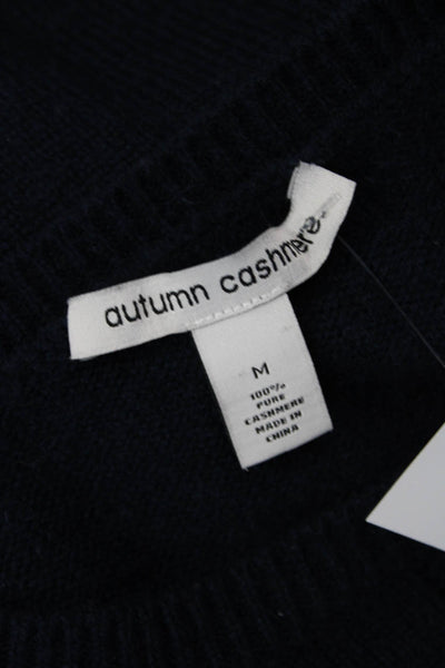 Autumn Cashmere Unisex Pullover Dark Blue Nylon Crewneck Size M