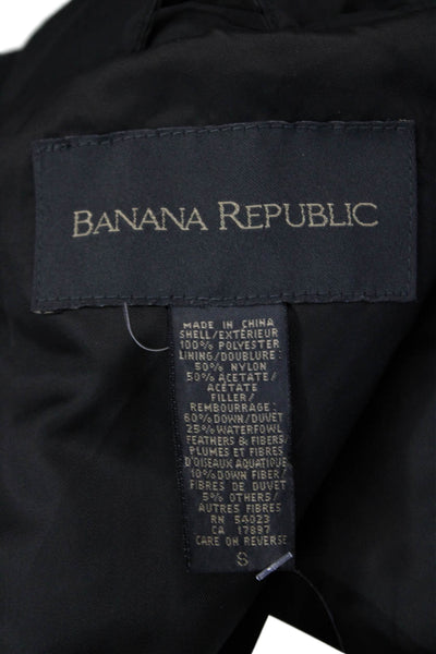 Banana Republic Women Quilted Puffer Jacket Black Size S