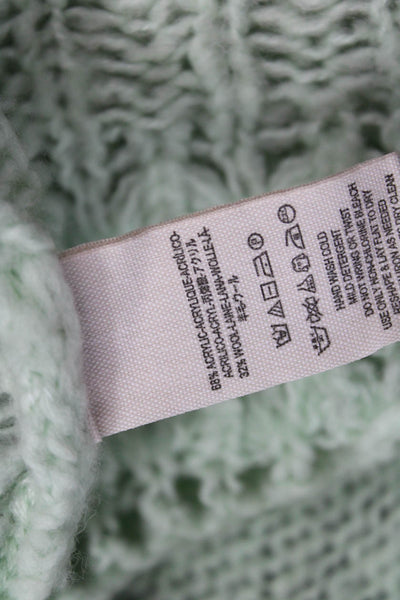 Free People Unisex Bohemian V Neck Green Pullover Sweater Long Sleeve Size M