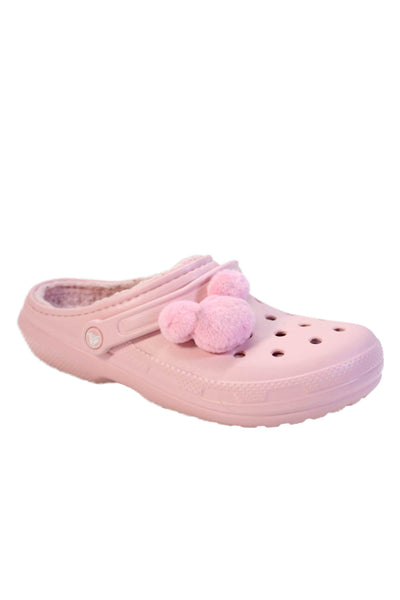 Crocs Womens Casual Round Toe Flat Slip-On Clogs Solid Pink Size 11