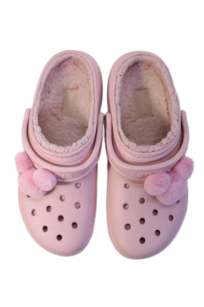 Crocs Womens Casual Round Toe Flat Slip-On Clogs Solid Pink Size 11