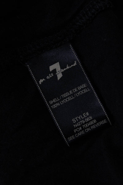7 For All Mankind Womens V-Neck Black Lyocell Top Gothic Hook & Eye Size XS