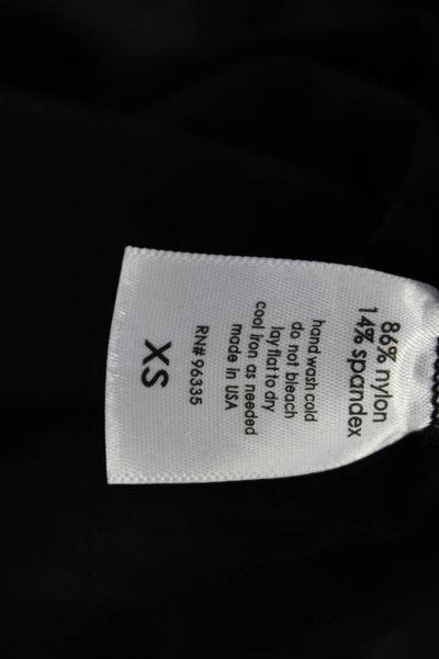 Susana Monaco Women Bodycon Mini Dress Black 3/4 Sleeve Crew Neck Rayon Size XS