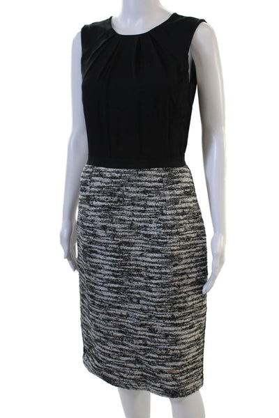 Oscar de la Renta Women Sheath Pencil Dress Black Sleeveless Size 2