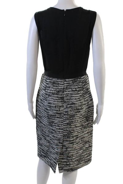 Oscar de la Renta Women Sheath Pencil Dress Black Sleeveless Size 2