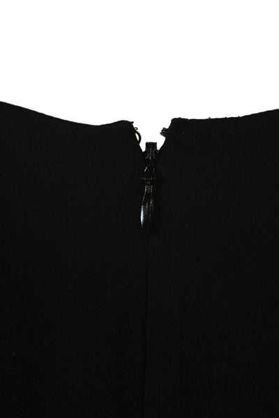 Oscar de la Renta Women Sheath Pencil Dress Black Sleeveless Size 2