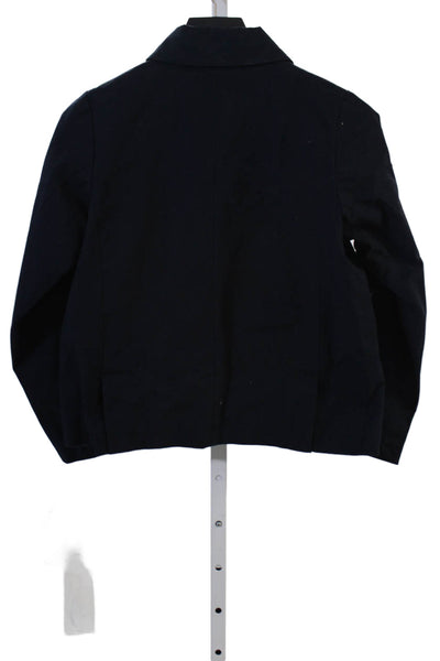 Petit Bateau Girls Cotton Double Breasted Long Sleeve Blazer Navy Blue Size 12Y