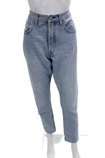 Levi's Unisex Mom Straight 80s Jeans Light Blue High Rise Button Fly Size 30