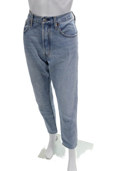 Levi's Unisex Mom Straight 80s Jeans Light Blue High Rise Button Fly Size 30