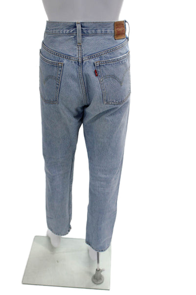 Levi's Unisex Mom Straight 80s Jeans Light Blue High Rise Button Fly Size 30