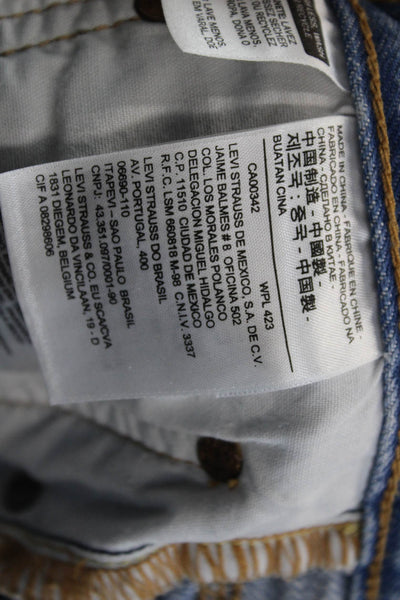 Levi's Unisex Mom Straight 80s Jeans Light Blue High Rise Button Fly Size 30