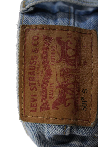 Levi's Unisex Mom Straight 80s Jeans Light Blue High Rise Button Fly Size 30