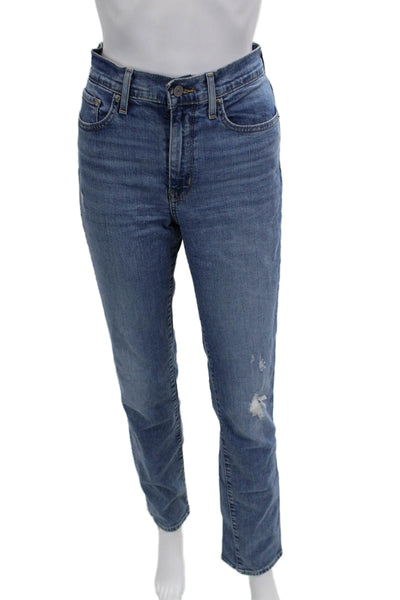 Levi's Womens Straight Jeans Blue High Rise Inseam 32 Size 28