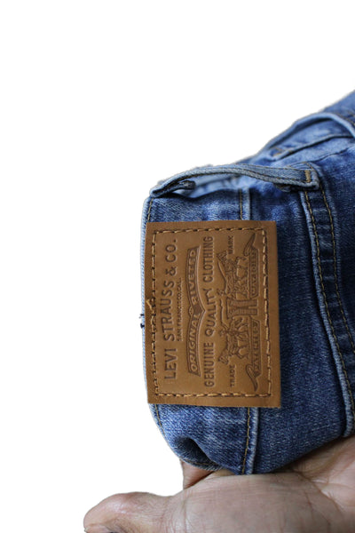 Levi's Womens Straight Jeans Blue High Rise Inseam 32 Size 28