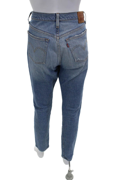 Levi's Mens Straight Cropped Blue High Rise Jeans Size 28