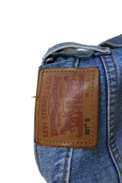 Levi's Mens Straight Cropped Blue High Rise Jeans Size 28