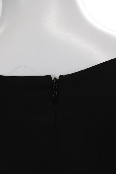 Reiss Womens Black Cotton Long Sleeve Zip Blouse Classic Solid Size 4