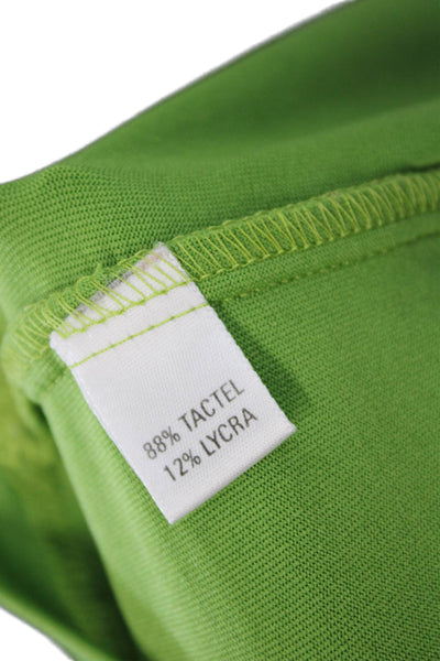 A'nue Ligne Women Basic Sleeveless Tank Green Round Neck Size 2