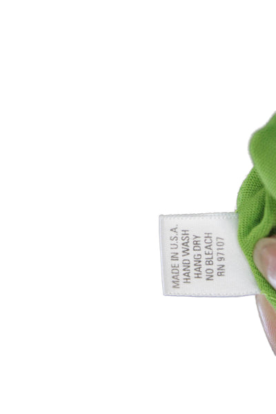 A'nue Ligne Women Basic Sleeveless Tank Green Round Neck Size 2
