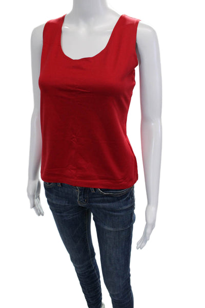 A'nue Ligne Womens Basic Tank Red Round Neck Sleeveless Tactel Lycra Size 1