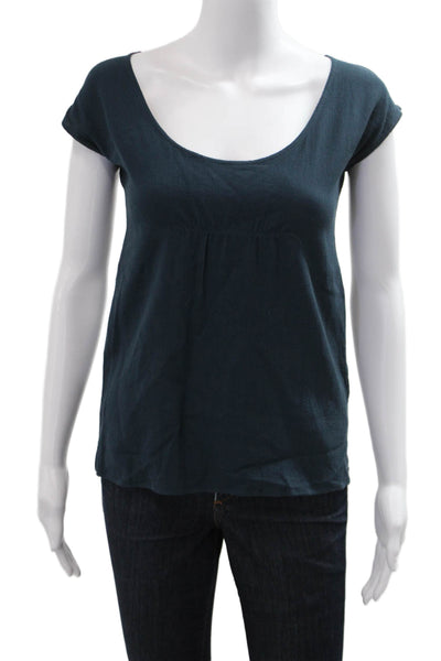 Loeffler Randall Women Dark Blue Silk Sleeveless Basic Blouse Size S